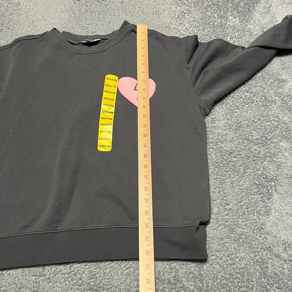 WILDFOX Graphic Crew Pullover Sweatshirt Womens Medium Wish It Was Saturday Gray - Picture 7 of 7